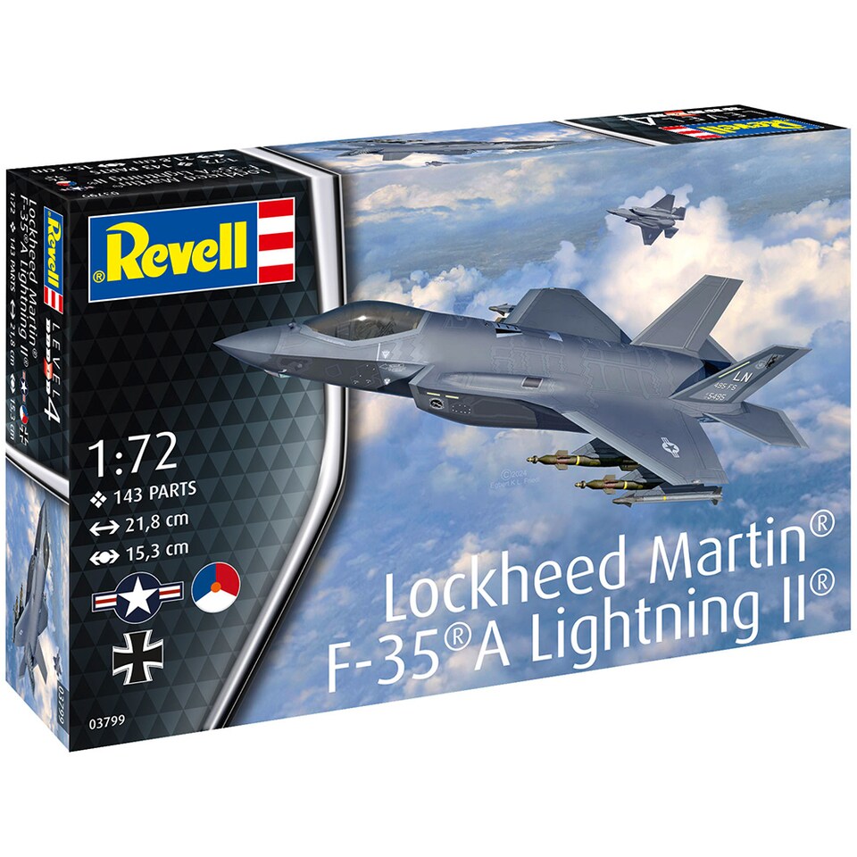 image 1 of Revell Lockheed Martin F-35A Lightning II Model Kit Scale 1-72