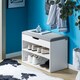 image 2 of SoBuy Shoe Storage Bench with Padded Seat, 2-Tier Shoe Rack, White/Grey, 23.6x11.8x16.9 in, 13 kg - FSR25-HG