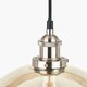 image 6 of Antique Silver Metal and Smoked Glass Dome Pendant Cream | W30xD30xH120cm
