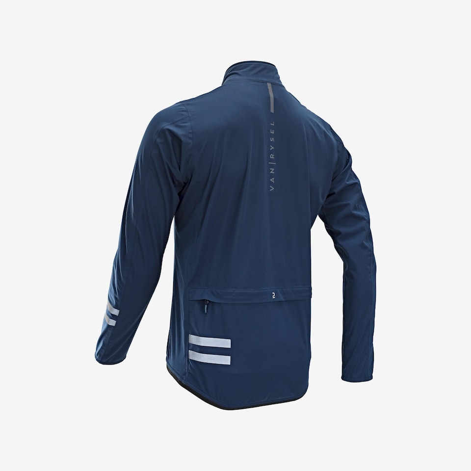 image 1 of Decathlon Men's Road Cycling Rainproof Long-Sleeved Jacket- EDR - Blue