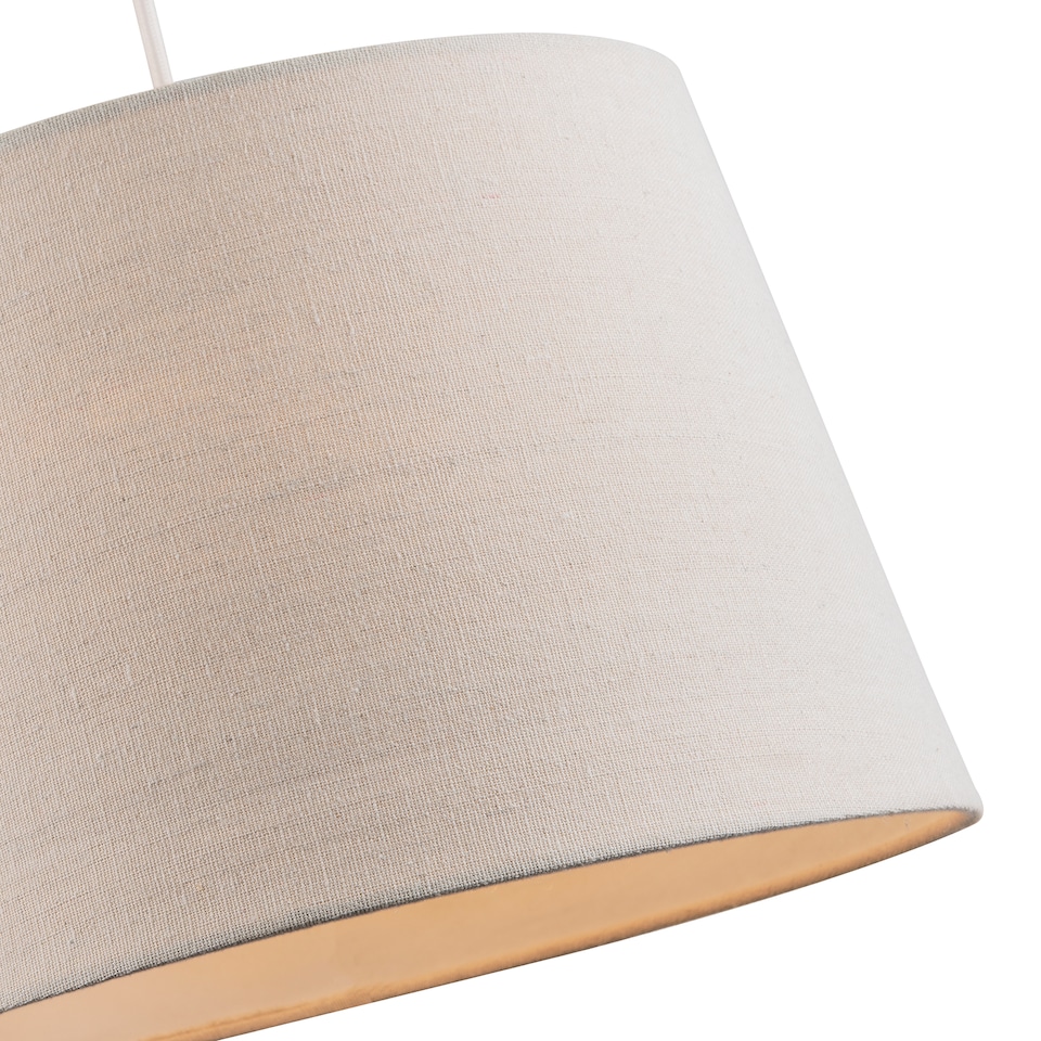 image 1 of Contemporary Light Cream Linen Fabric Drum Lampshade with Cotton Inner | Cream | 12"