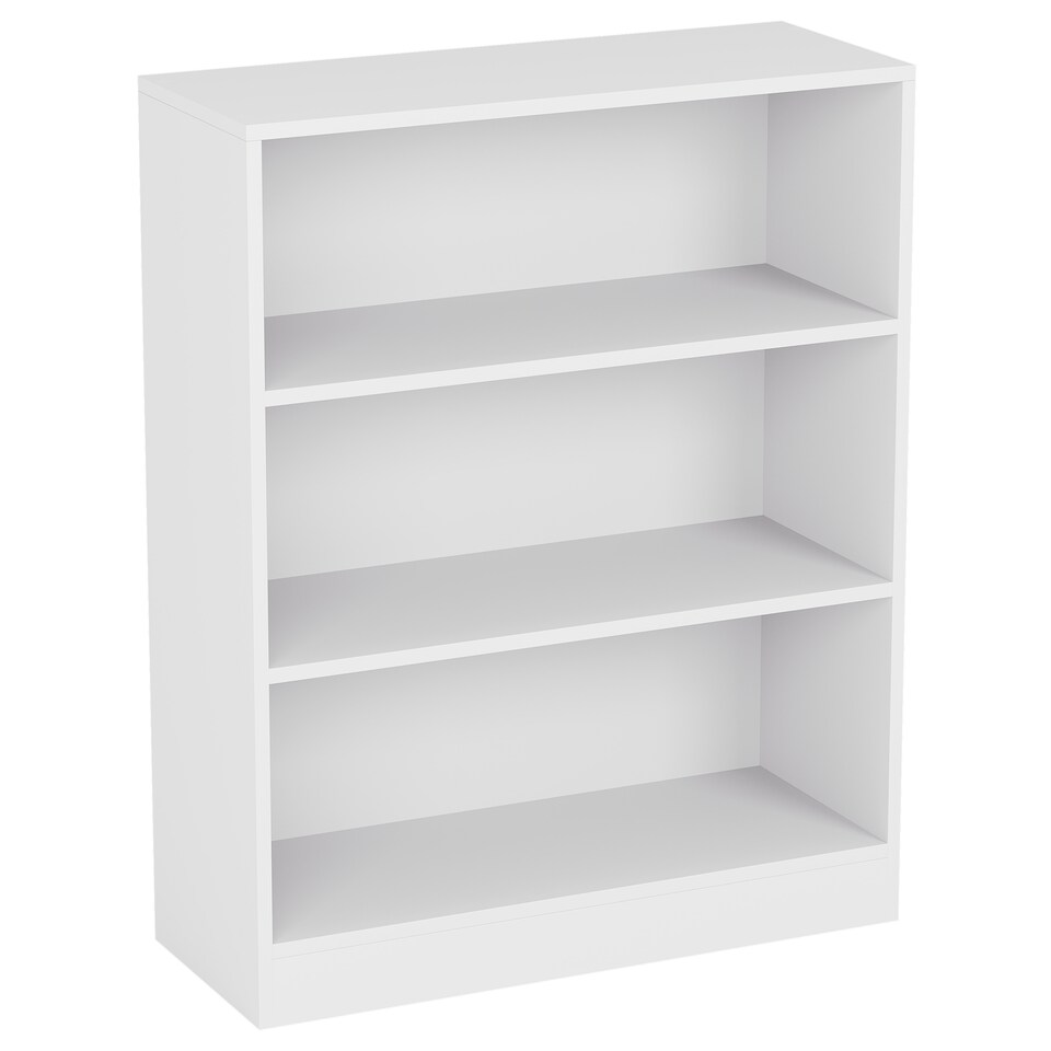 image 1 of Vida Designs Cambridge 3 Tier Low Bookcase Living Room Display Storage Unit - White