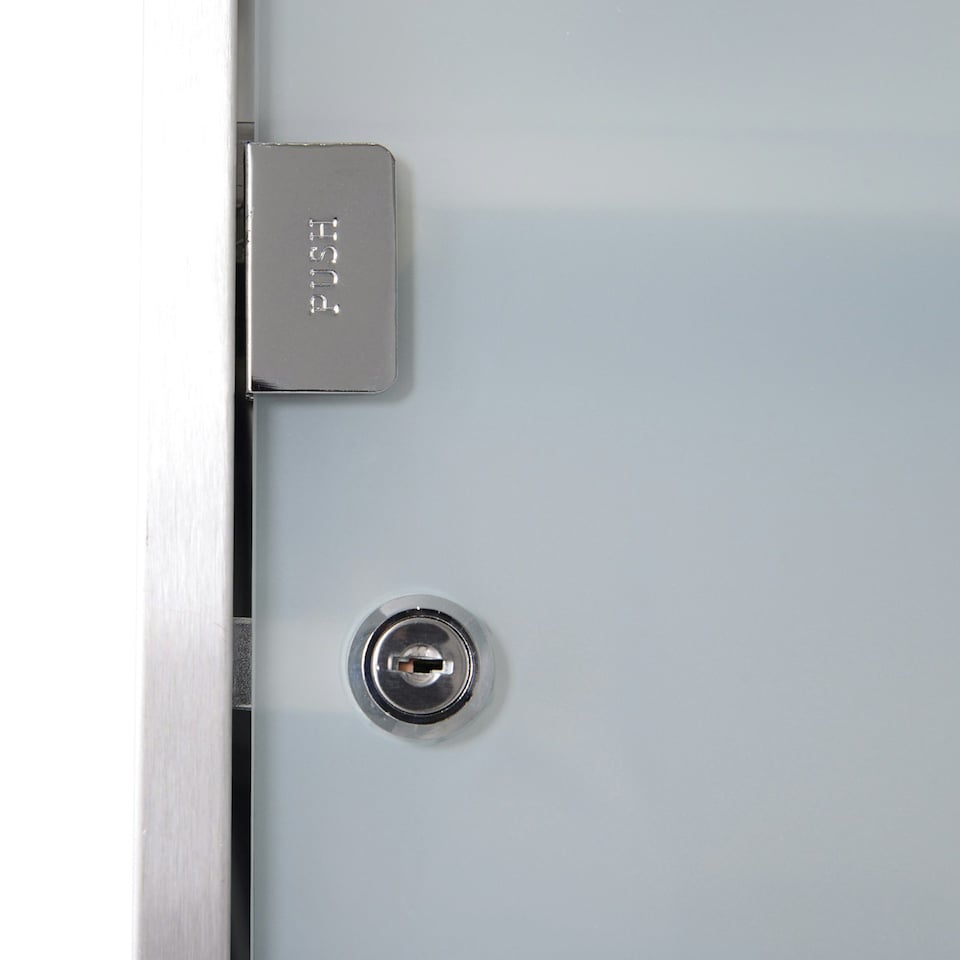 image 1 of HOMCOM Wall Mounted Medicine Cabinet First Aid Box Glass Door Lockable 3 Shelves Silver