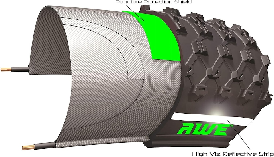 image 1 of AWE HIGH VISIBILITY REFLECTIVE PUNCTURE PROTECTION 700 x 35c Road Tyre
