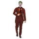image 1 of Modern Trickster Clown Burgundy Suit Fancy Dress Costume Adult Mens Medium