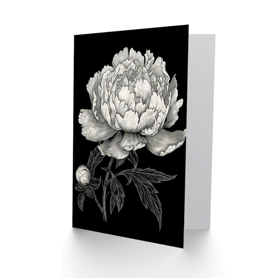 image 1 of Peony Flower Bloom White Wife Birthday Card