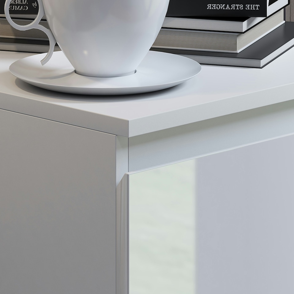 image 1 of FWStyle Stora 2 Drawer Bedside Cabinet - White Gloss Front