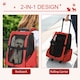 image 2 of PawHut Pet Travel Backpack Bag Cat Puppy Dog Carrier w/ Trolley and Telescopic