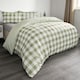 image 5 of OHS Reversible Gingham Duvet Quilt Cover Bedding Set, Single - Sage Green
