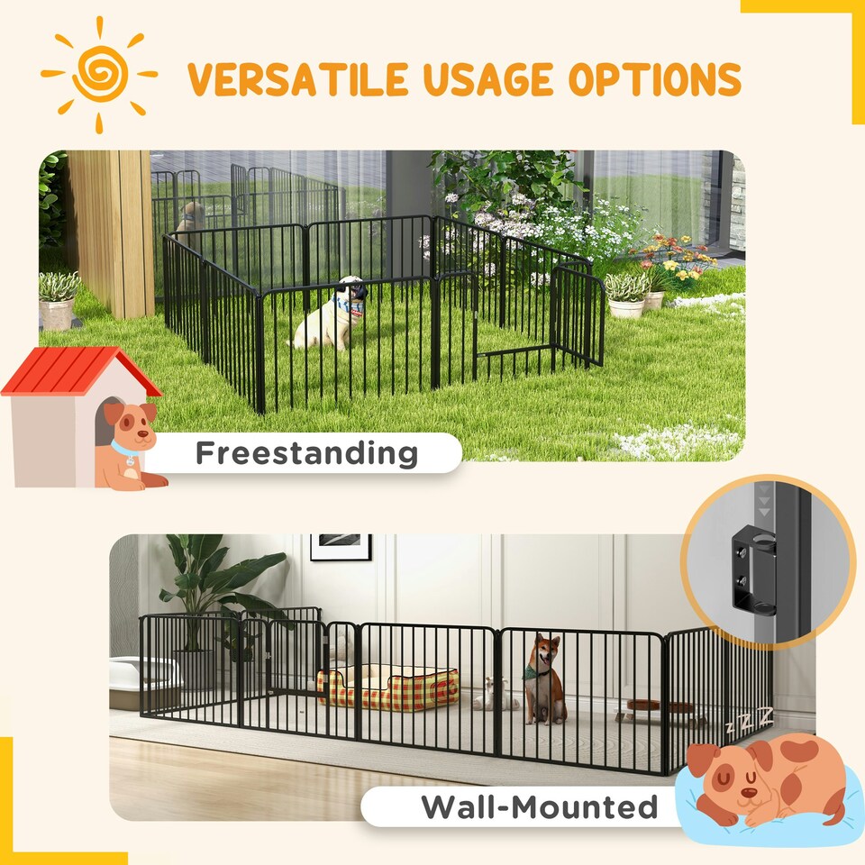 image 1 of PawHut 60cm 8 Panels Heavy-Duty Dog Playpen for Small Dogs