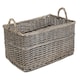 image 1 of Large Shallow Antique Wash Storage Basket | Brown | Brown