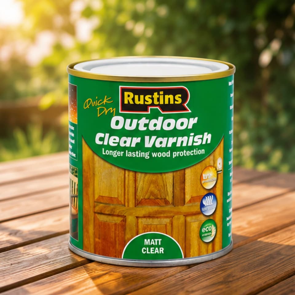 image 1 of Rustins Quick Dry Outdoor Clear Varnish Matt 250ml