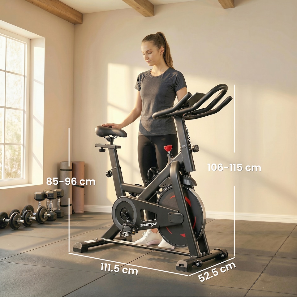 image 1 of SPORTNOW Exercise Bike for Home with Smart APP, 0-100% Magnetic Resistance