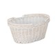 image 1 of Medium White Swing Handle Wicker Shopping Basket | White | White | M