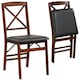 image 1 of COSTWAY Set of 2 Folding Chair Padded Kitchen Dining Seat Brown