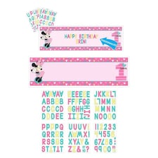 Disney Plastic Customisable Minnie Mouse 1st Birthday Banner - Multicoloured - One Size