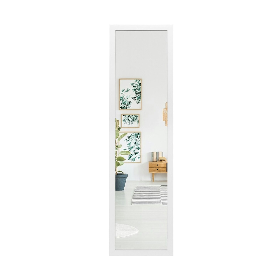 image 1 of COSTWAY Full Length Mirror Over the Door Wall Hanging White White