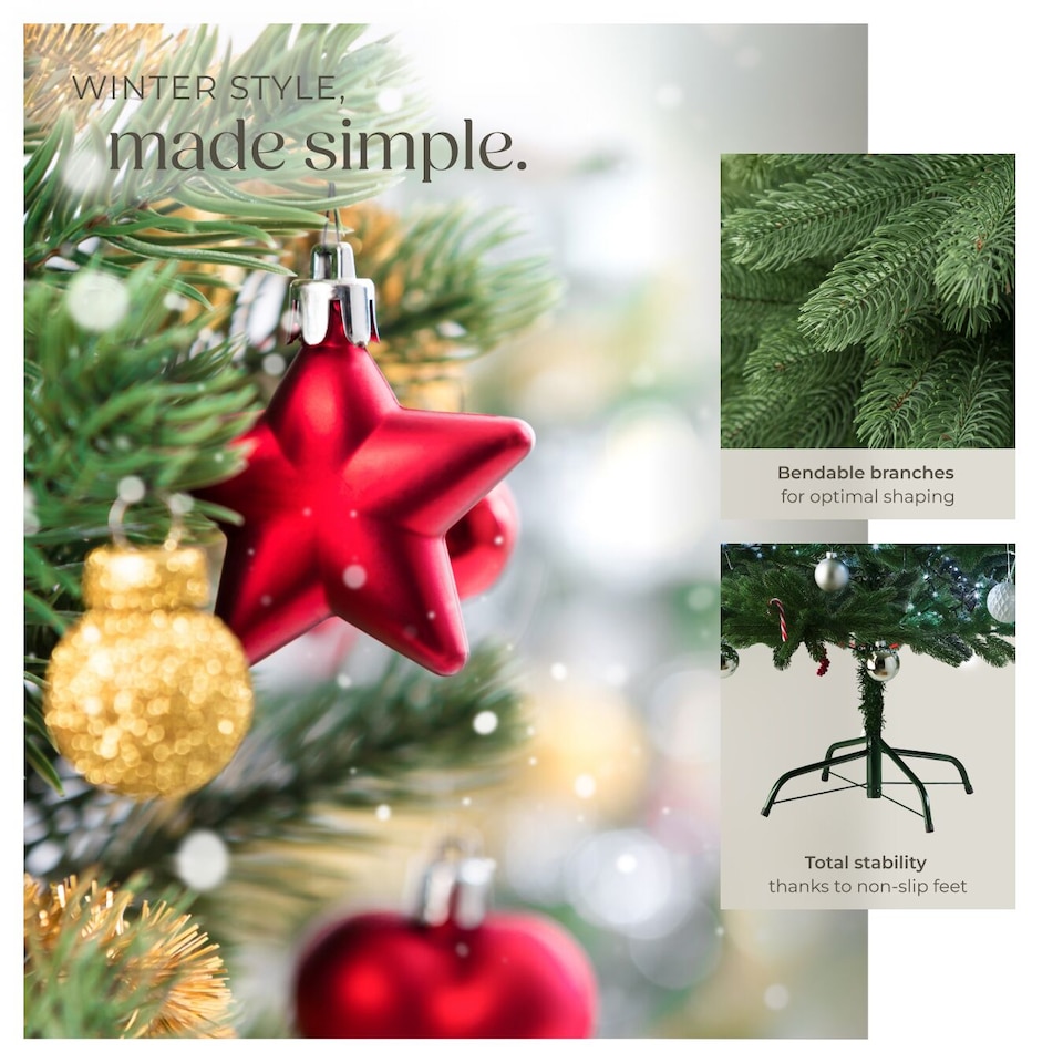 image 1 of Christmas Tree - artificial Christmas tree with injection-moulded needles and bendable branches | Green | green | 1