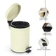 image 4 of Small Stainless Steel 3 Ltr Pedal Bin Kitchen Bathroom Toilet Rubbish, Cream Cream