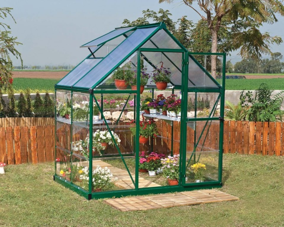 image 1 of Greenhouse Hybrid 6 x 4 - Polycarbonate - L126 x W185 x H208 cm - Green