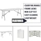 image 7 of 5ft Folding Table Trestle Camping Party Picnic BBQ Stall Garden Indoor Outdoor | White