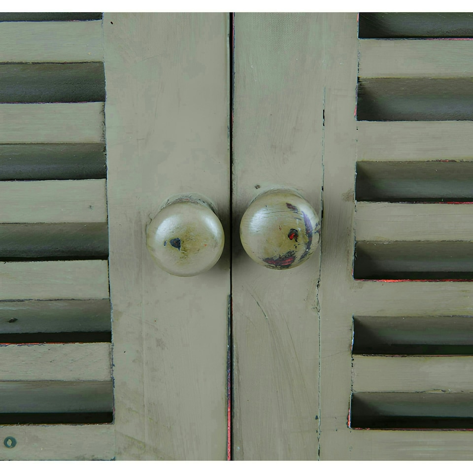 image 1 of Primrose 6in Country Window Glass Garden Mirror with Shutters