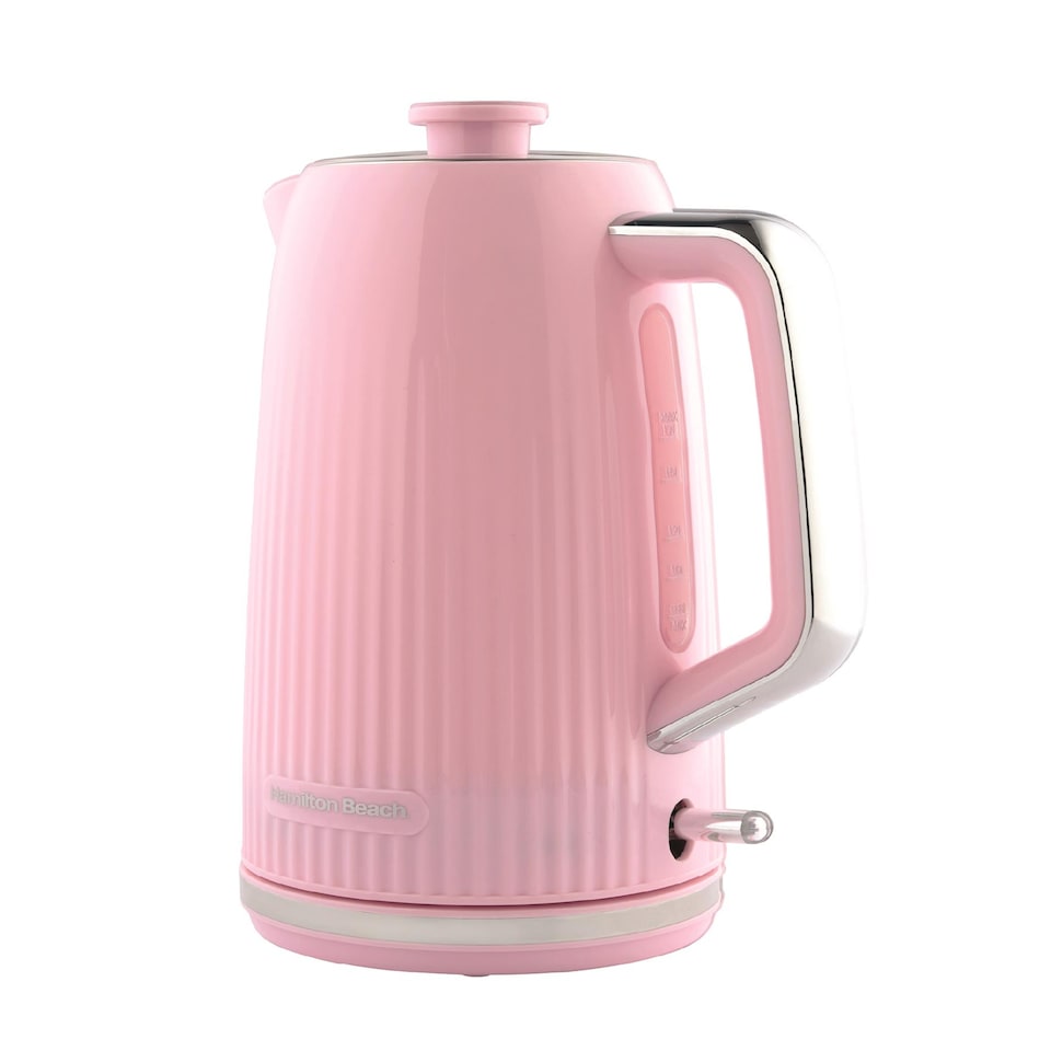 image 1 of Hamilton Beach Kettle and Toaster Set, Miami, Electric Kettle 1.7L, Wide Slot Toaster 2 Slice, Boil Dry Protection, 7 Variable Browning Levels, Flamingo Pink - HBMIAF
