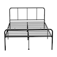 image 5 of Double Size Bed Frame Metal Rounded Headboard Easy Assembly Bed Base Storage