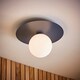 image 2 of ValueLights Darla Navy Frosted Globe Bathroom Flush Ceiling Light | Blue