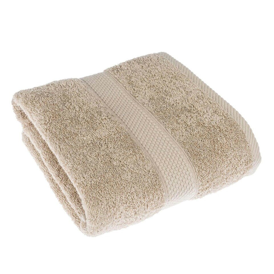 image 1 of Homescapes Turkish Cotton Bath Towel Set of 2 - Stone Cream