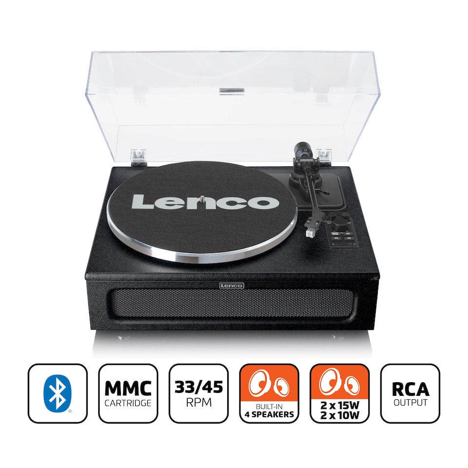 image 1 of LENCO LS-430BK - Turntable with 4 built-in speakers - Black