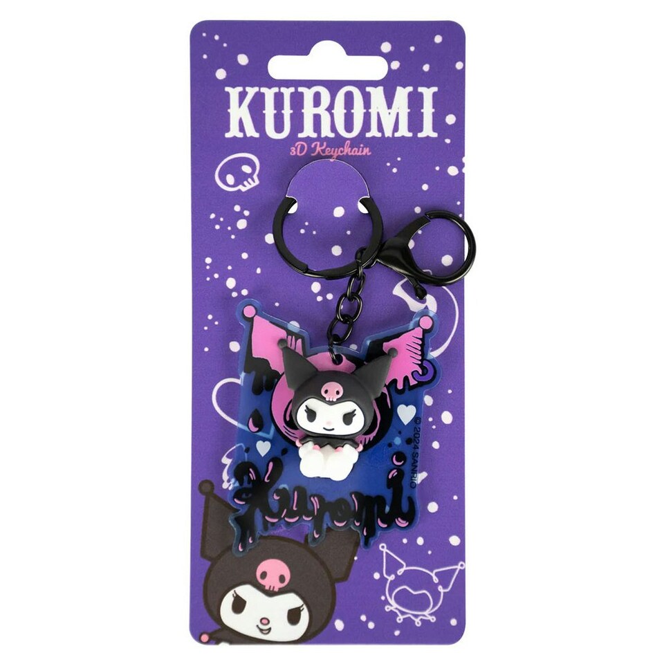 image 1 of Kuromi Logo 3D Keyring - Multicoloured - One Size