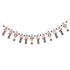 Christmas Nutcracker Pom Pom Paper Garland Decoration 2m