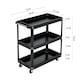 image 5 of Living and Home 3-Tier Rolling Tool Cart Storage Organizer - Black