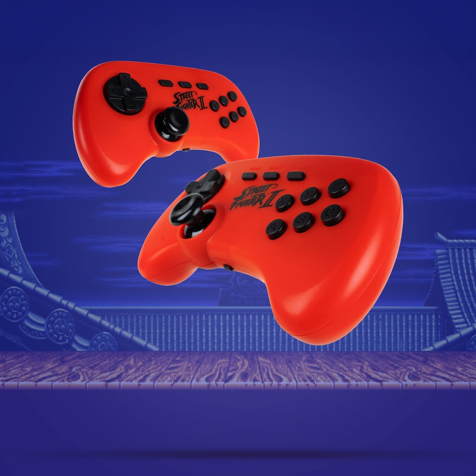 image 1 of Street Fighter II Duel Plug & Play TV Game with Wireless Controllers