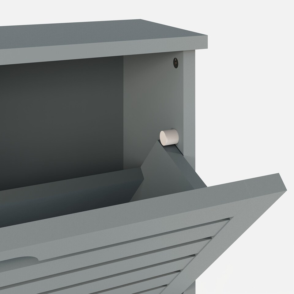 image 1 of Bergen Three Tier Shoe Cabinet | Grey | Grey
