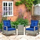 image 2 of Outsunny 3 PCs PE Rattan Garden Sofa Set with 2 Chairs & Storage Table