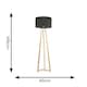 image 3 of ValueLights Lottie Natural Wood Tripod Floor Lamp with Charcoal Boucle Drum Shade and LED Bulb