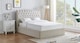 image 3 of 5ft King Size Ottoman gas liftup storage bed frame,fabric upholstered, natural beige,buttoned back,curved bed frame,bedstead