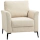 image 1 of HOMCOM Linen Fabric Modern Accent Chair with Metal Legs, Wood Frame, Beige