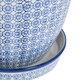 image 4 of Nicola Spring Hand Printed Plant Pot with Saucer - 22cm - Navy Blue