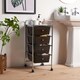 image 3 of VonHaus 4 Black White Storage Trolley with 360° Wheels
