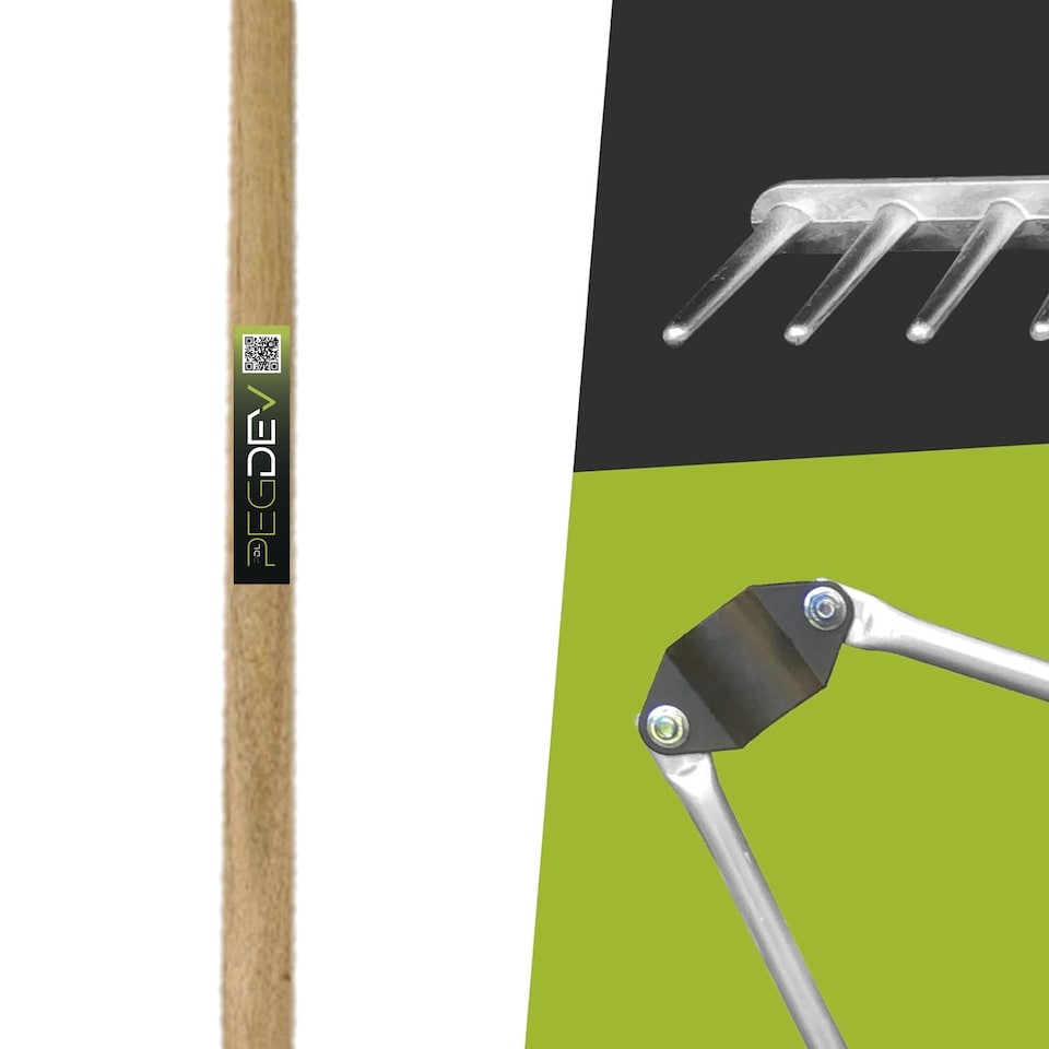 image 1 of Pegdev 18 Tooth Aluminium Garden Gravel Rake with Hardwood Handle