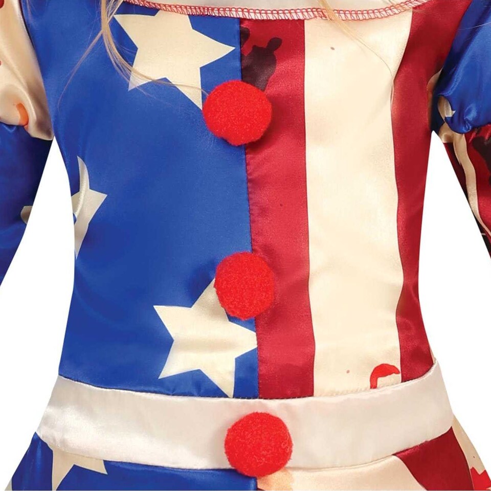 image 1 of Fiestas Guirca Girls Patriot Clown Costume Set | Blue | Blue/Red | 10-12 years | 1