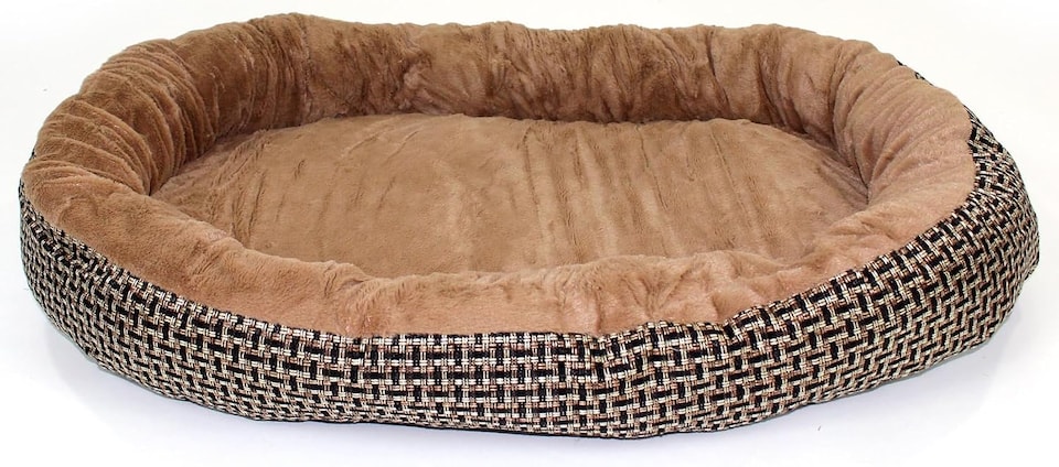 image 1 of Actiaspet Jute Orthopaedic Soft Dog Bed - 40mm Massage Foam Cushion with Fleece Lining & Non Slip Base (Brown, X Large)
