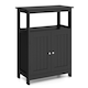 image 9 of COSTWAY Storage Organizer Bathroom Floor Cabinet Black Black