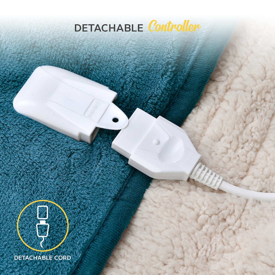 image 1 of Monhouse Heated Throw - Electric Blanket - Digital Controller - 9H Timer, 9 Heat Settings, Auto Shutoff - Single 130X160Cm
