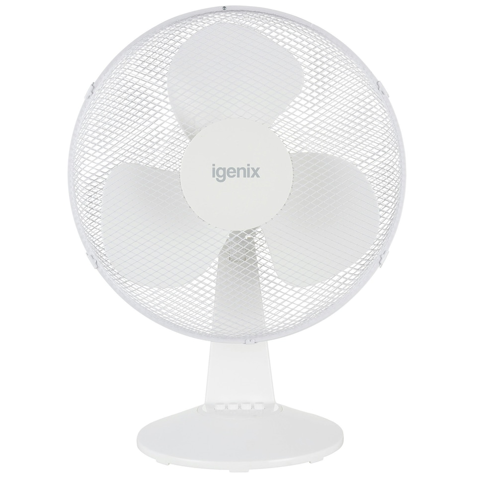 image 1 of Igenix DF1610 Portable Desk Fan, 16 Inch, 3 Speed, White