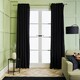 image 1 of OHS Ribbed Fleece Soft Thermal Insulated Panel Pair Eyelet Curtains, 90x90" Grey