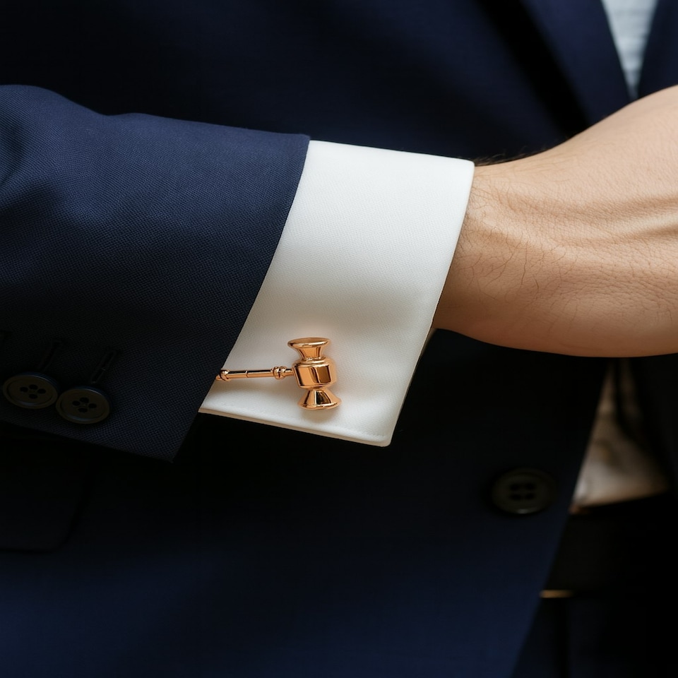 image 1 of Judge Gavel Cufflinks - Onyx Art CK219